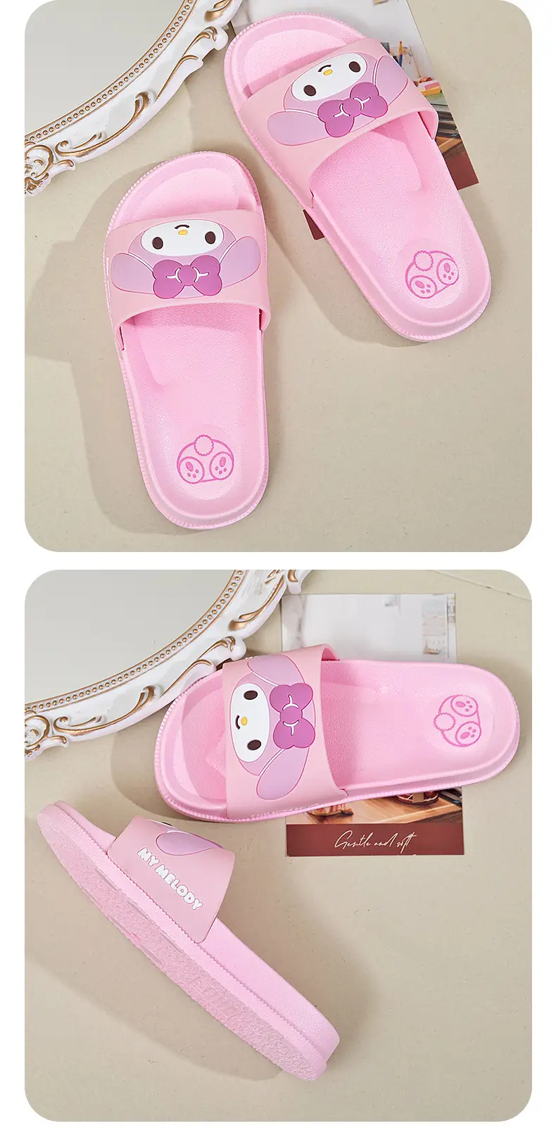 Sanrio Children's Slippers Summer Indoor Home Non-slip New Girls Sandals Student Dormitory Outer Wear Beach Shoes — feature 14