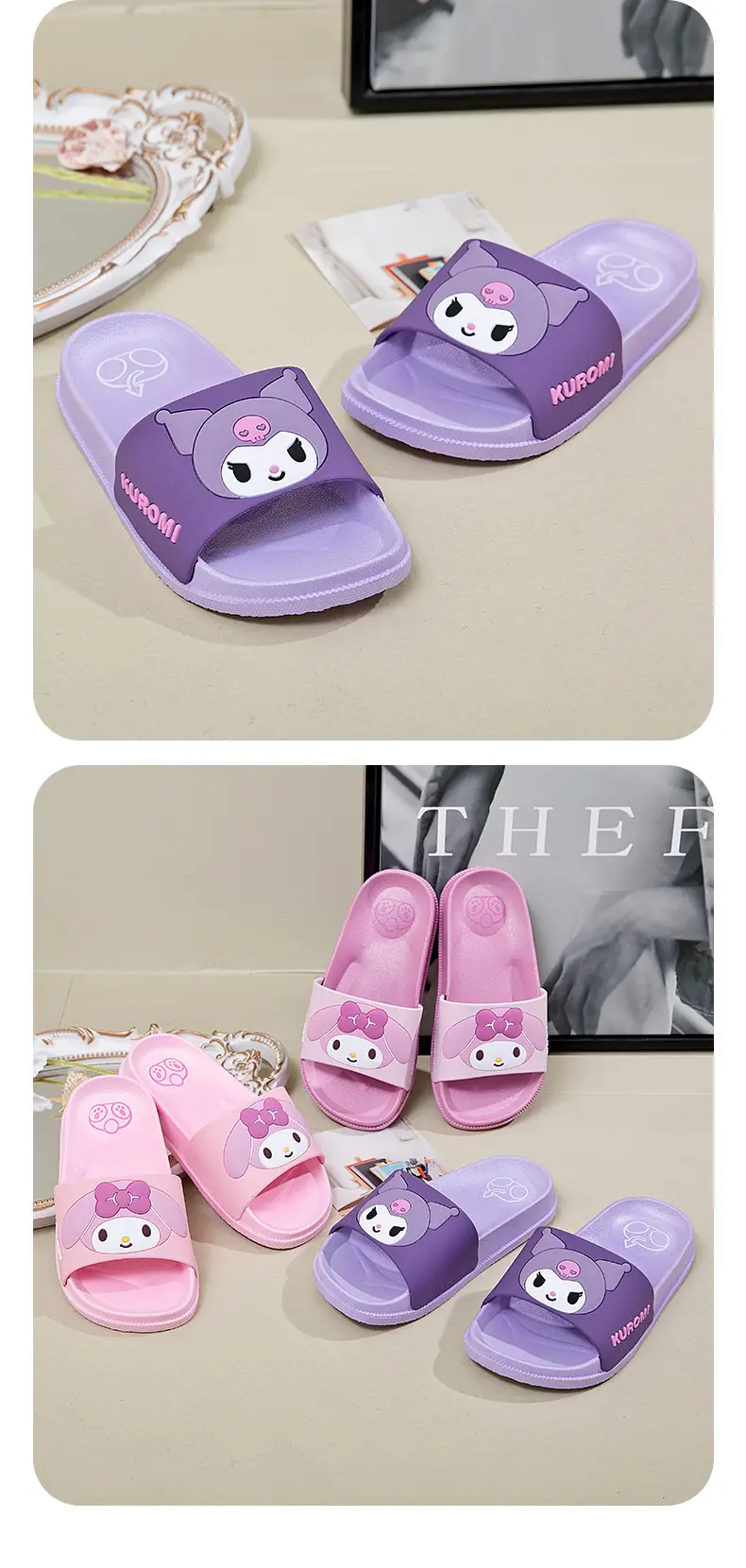 Sanrio Children's Slippers Summer Indoor Home Non-slip New Girls Sandals Student Dormitory Outer Wear Beach Shoes — feature 16