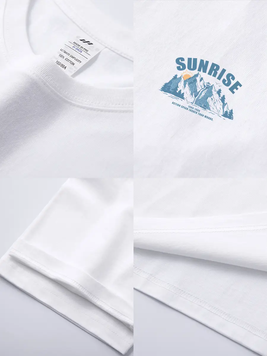Men's White Sunrise Printed T-Shirt 2023 Cotton - Image 12