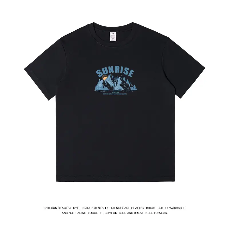 Men's White Sunrise Printed T-Shirt 2023 Cotton - Image 2