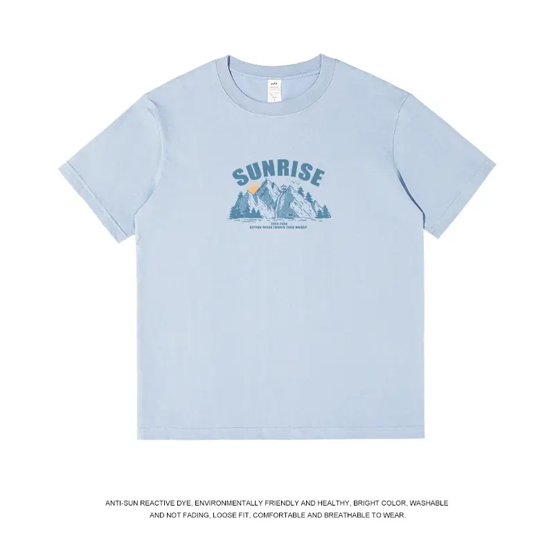 Men's White Sunrise Printed T-Shirt 2023 Cotton - Image 3