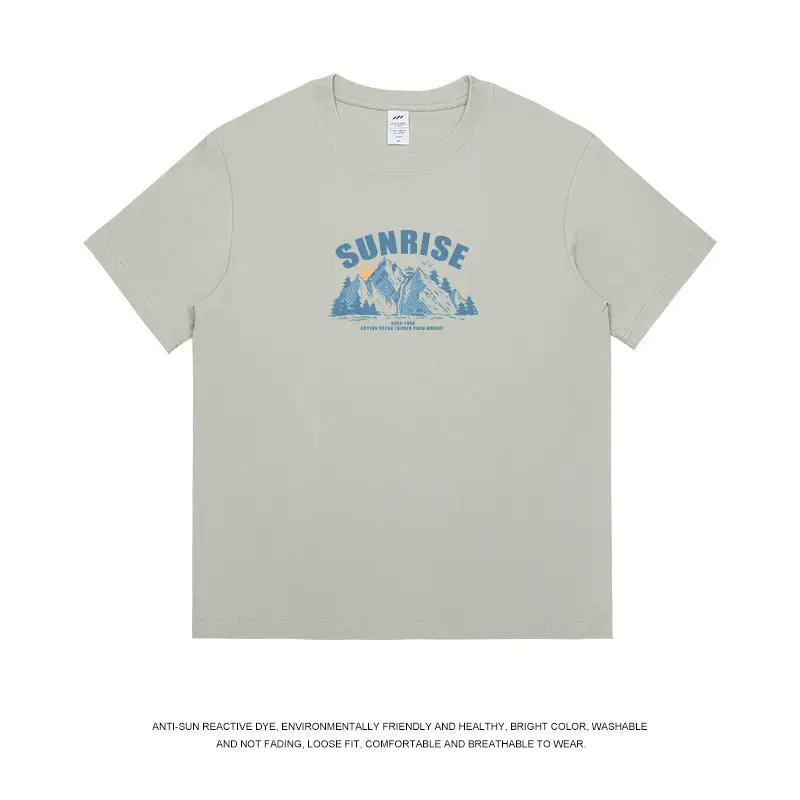 Men's White Sunrise Printed T-Shirt 2023 Cotton - Image 4