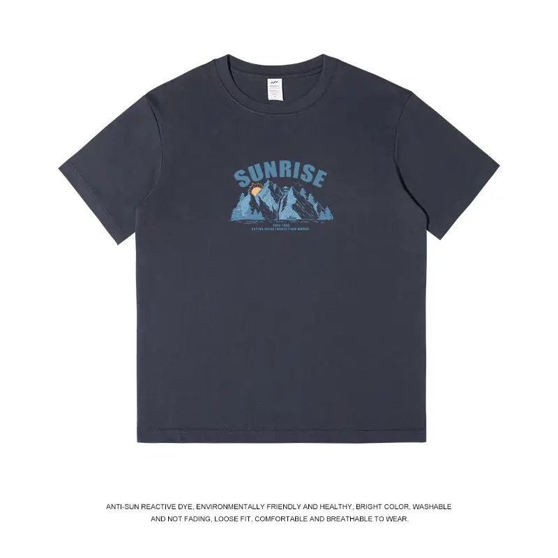 Men's White Sunrise Printed T-Shirt 2023 Cotton - Image 5