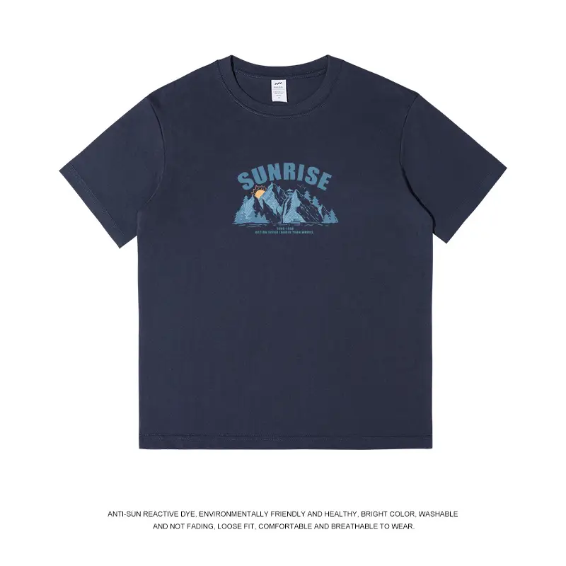 Men's White Sunrise Printed T-Shirt 2023 Cotton - Image 6
