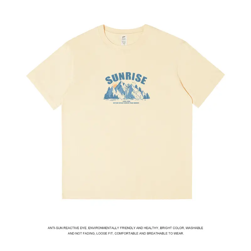 Men's White Sunrise Printed T-Shirt 2023 Cotton - Image 7