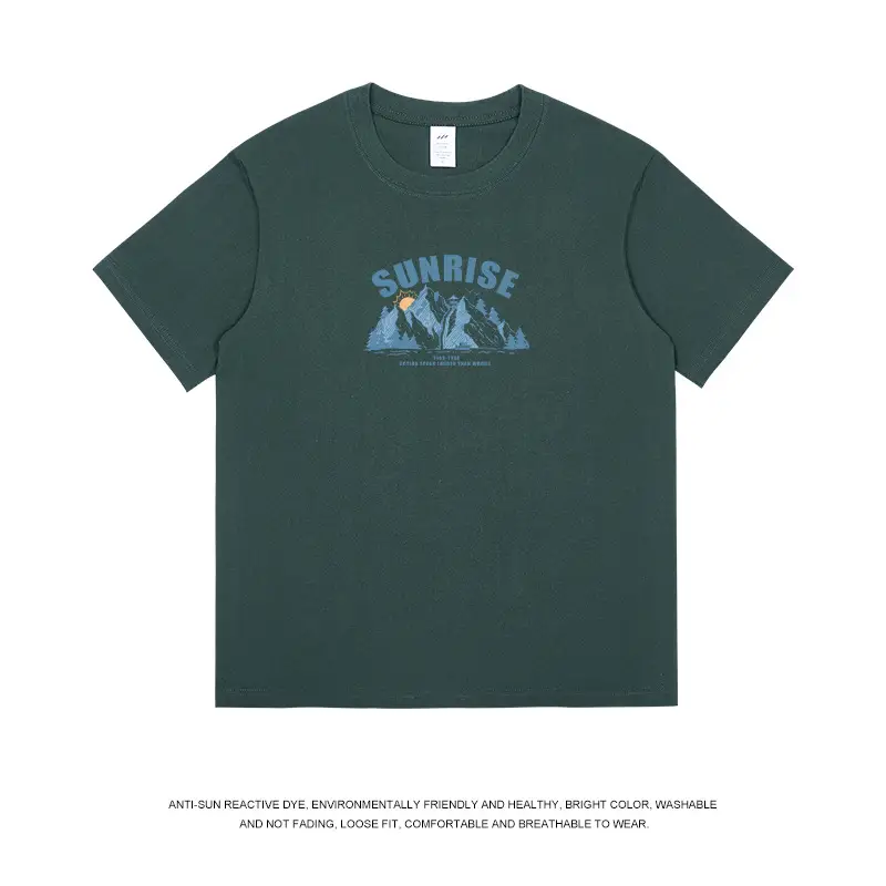 Men's White Sunrise Printed T-Shirt 2023 Cotton - Image 8