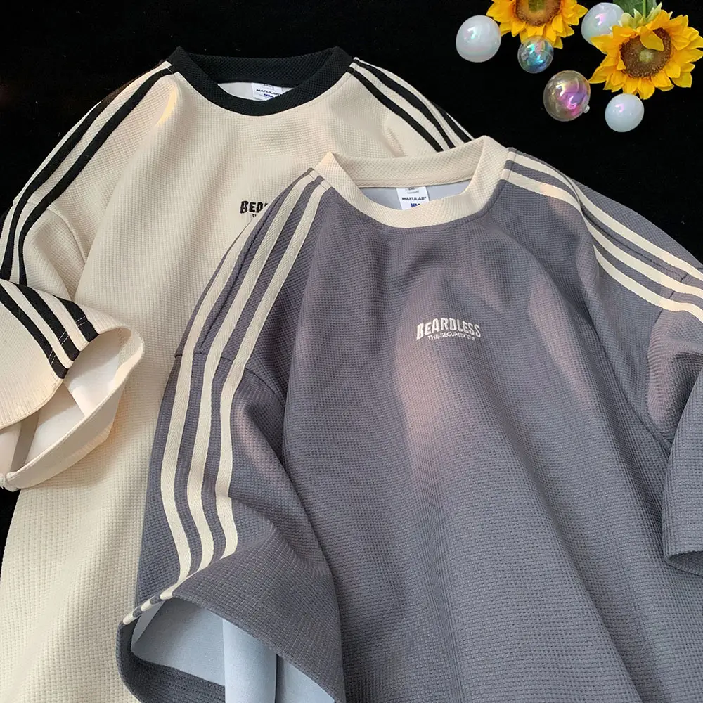 Men Waffle T-Shirt Summer 2023 New Style - Image 7