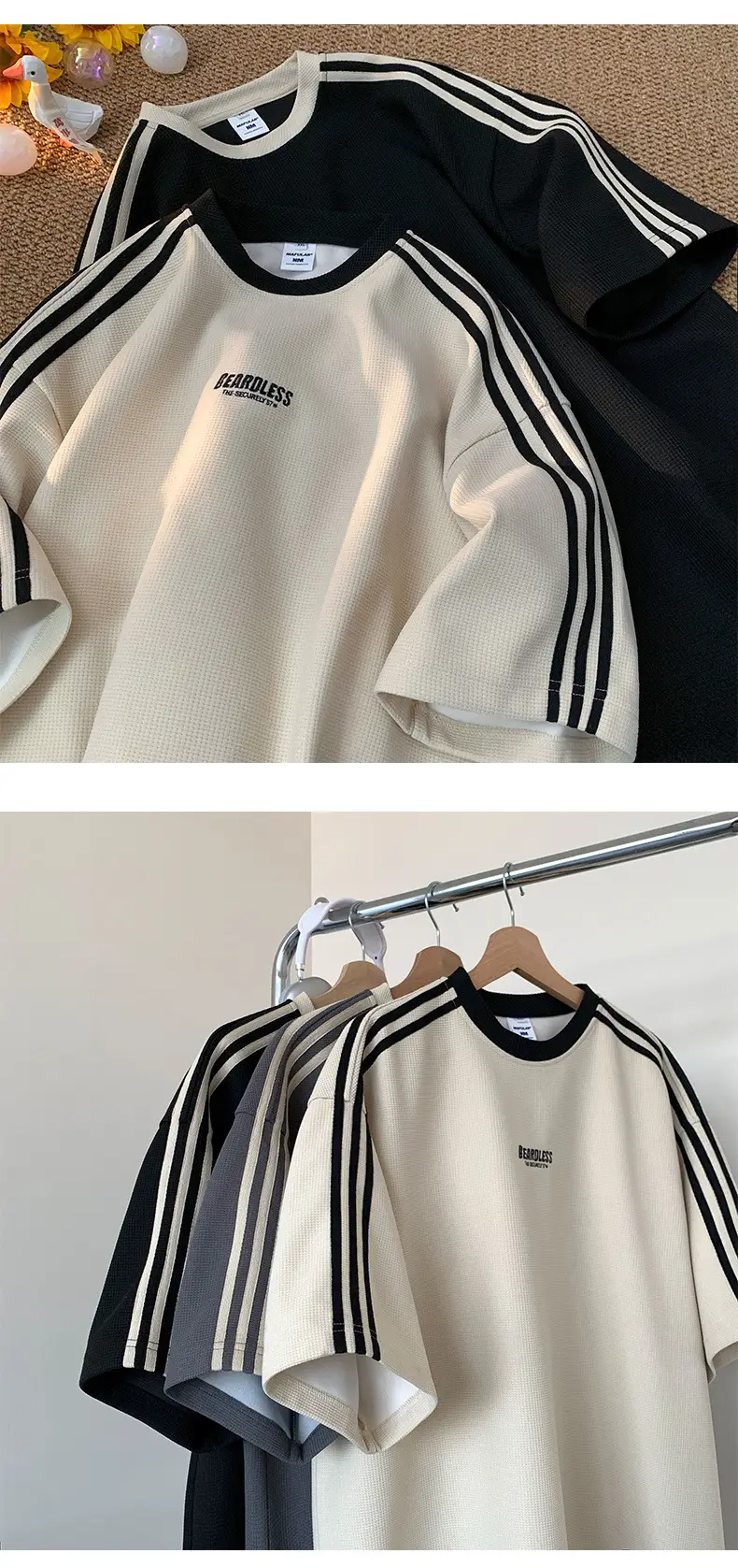 Men Waffle T-Shirt Summer 2023 New Style — feature 3