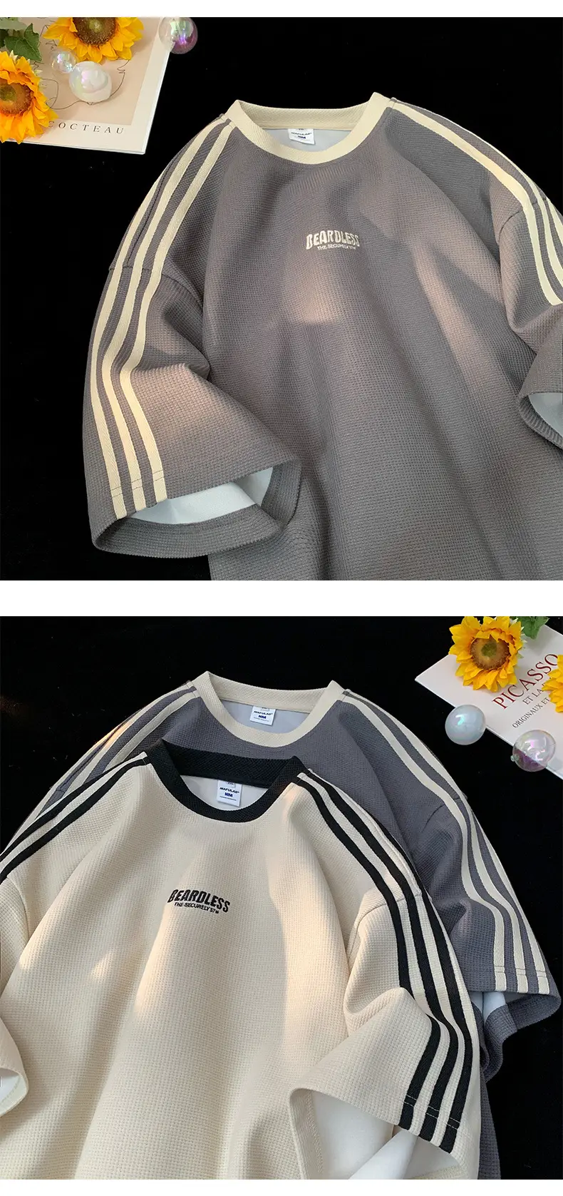 Men Waffle T-Shirt Summer 2023 New Style — feature 8