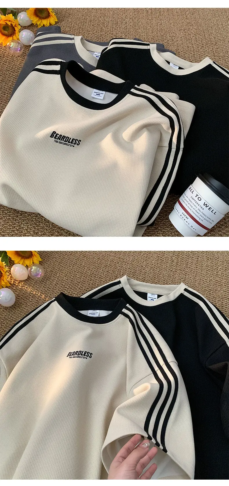 Men Waffle T-Shirt Summer 2023 New Style — feature 9