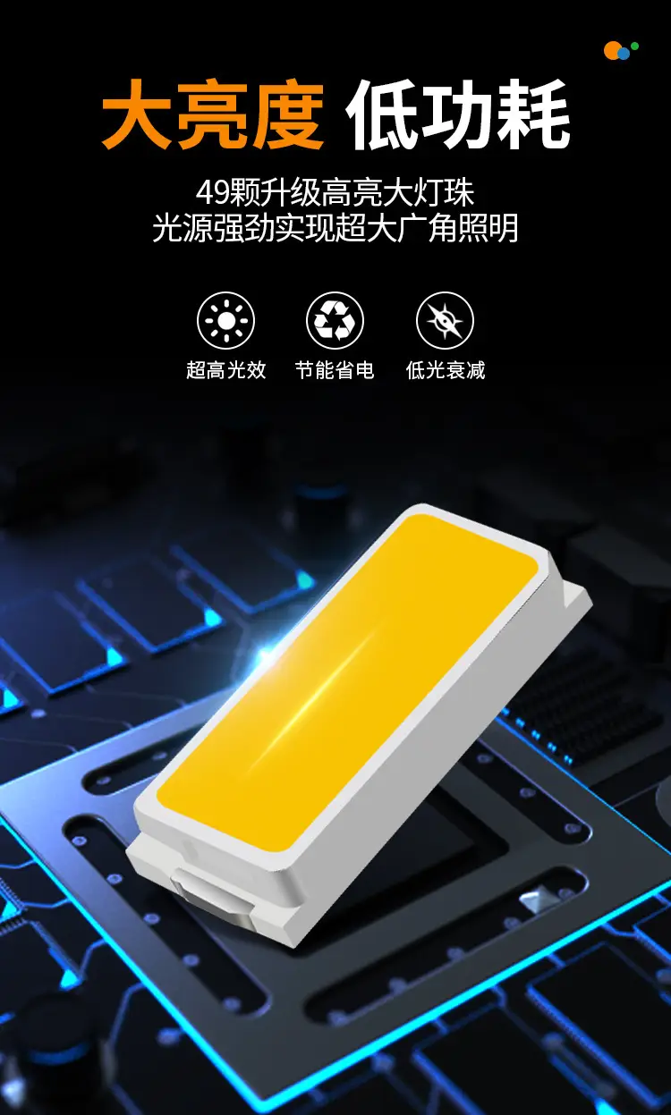 Portable Solar Flashlight with 4 LED Lights β feature 4