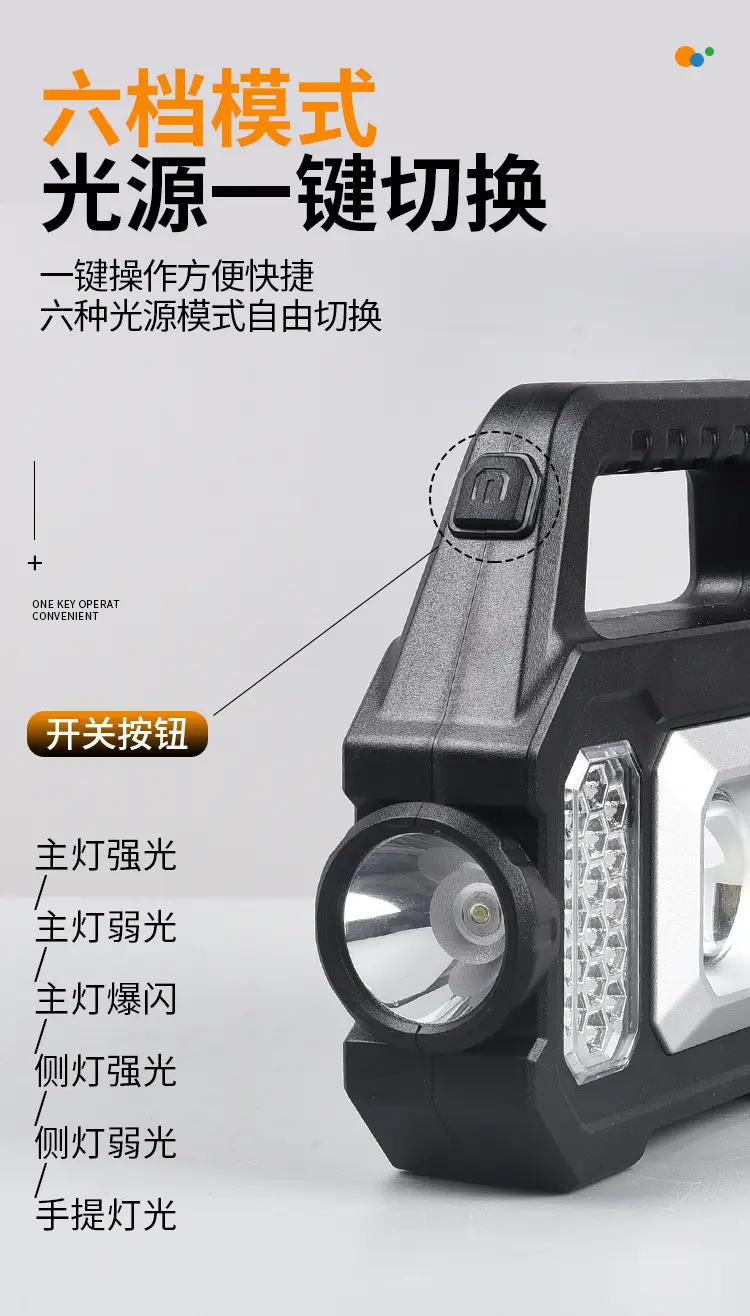 Portable Solar Flashlight with 4 LED Lights β feature 5