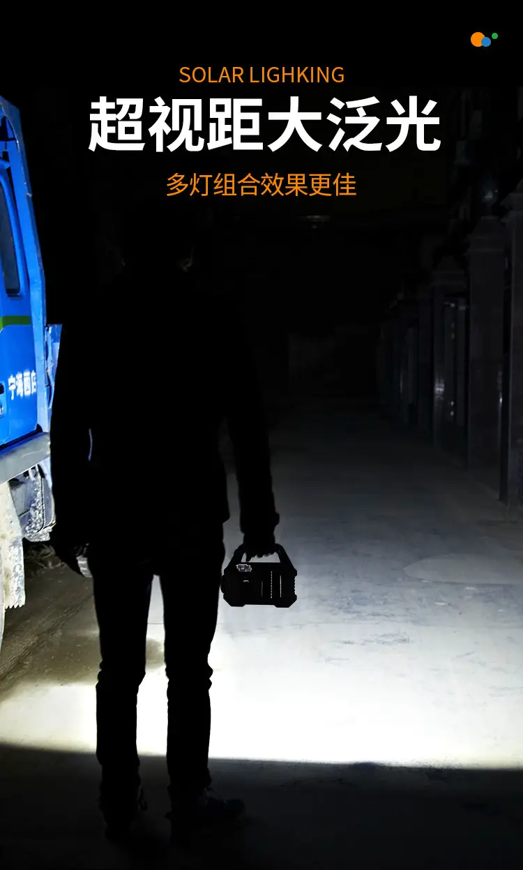Portable Solar Flashlight with 4 LED Lights β feature 7