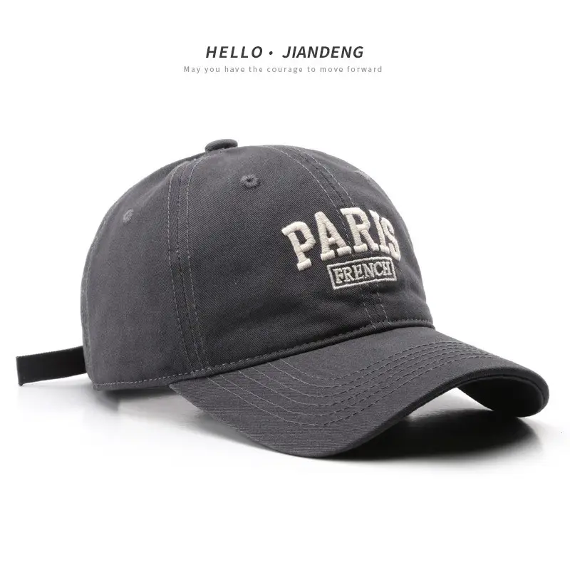 Men Paris Fashion Cap Navy Embroidered