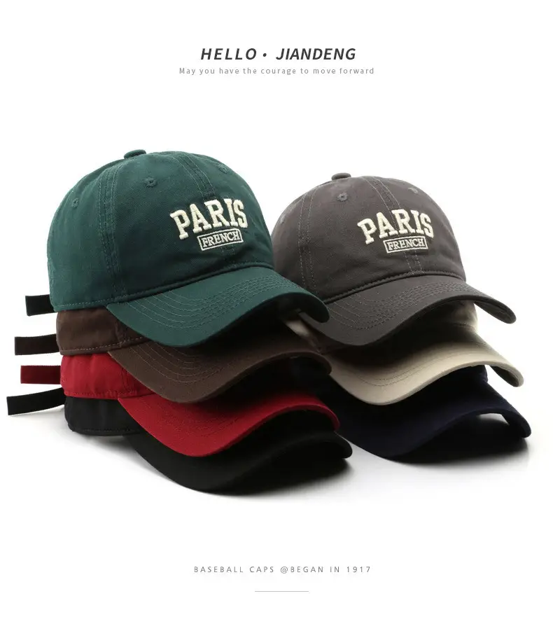 Men Paris Fashion Cap Navy Embroidered — feature 1