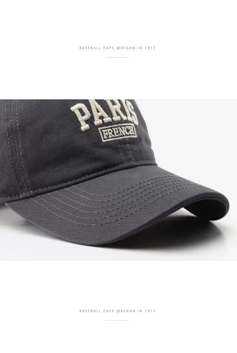 Men Paris Fashion Cap Navy Embroidered — feature 12