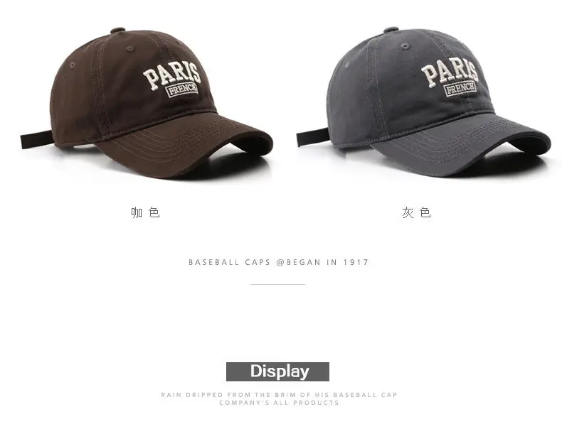 Men Paris Fashion Cap Navy Embroidered — feature 4