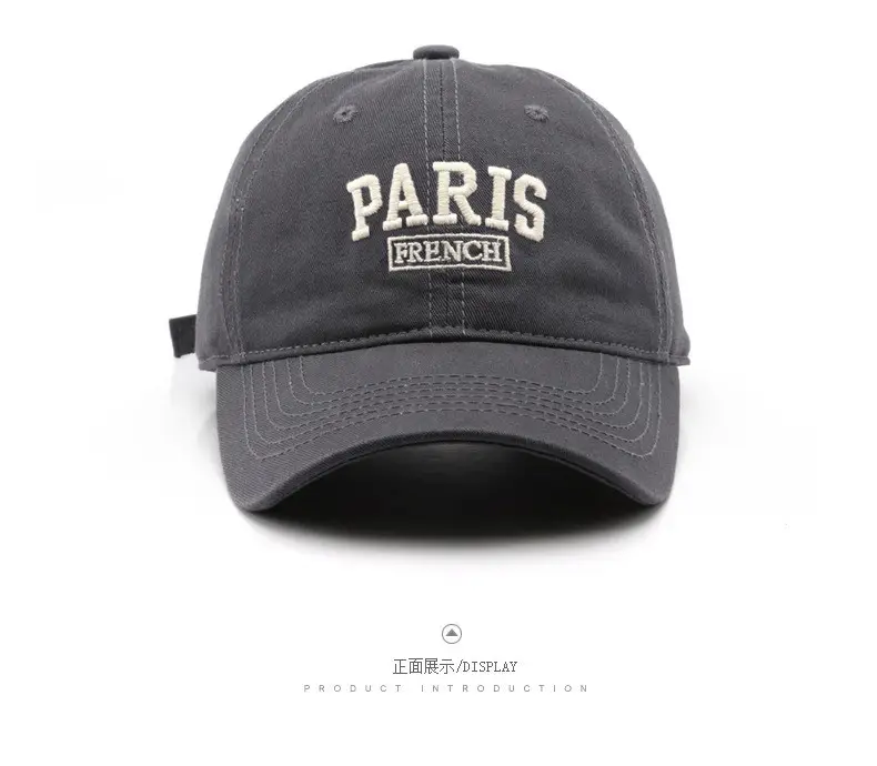 Men Paris Fashion Cap Navy Embroidered — feature 5