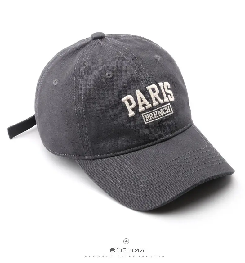 Men Paris Fashion Cap Navy Embroidered — feature 7