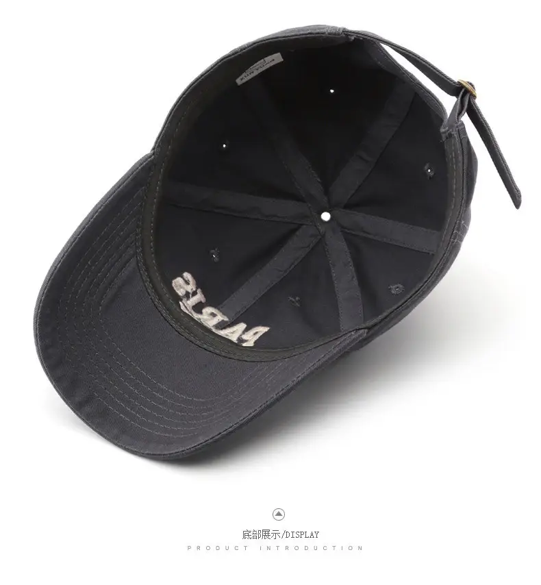 Men Paris Fashion Cap Navy Embroidered — feature 9