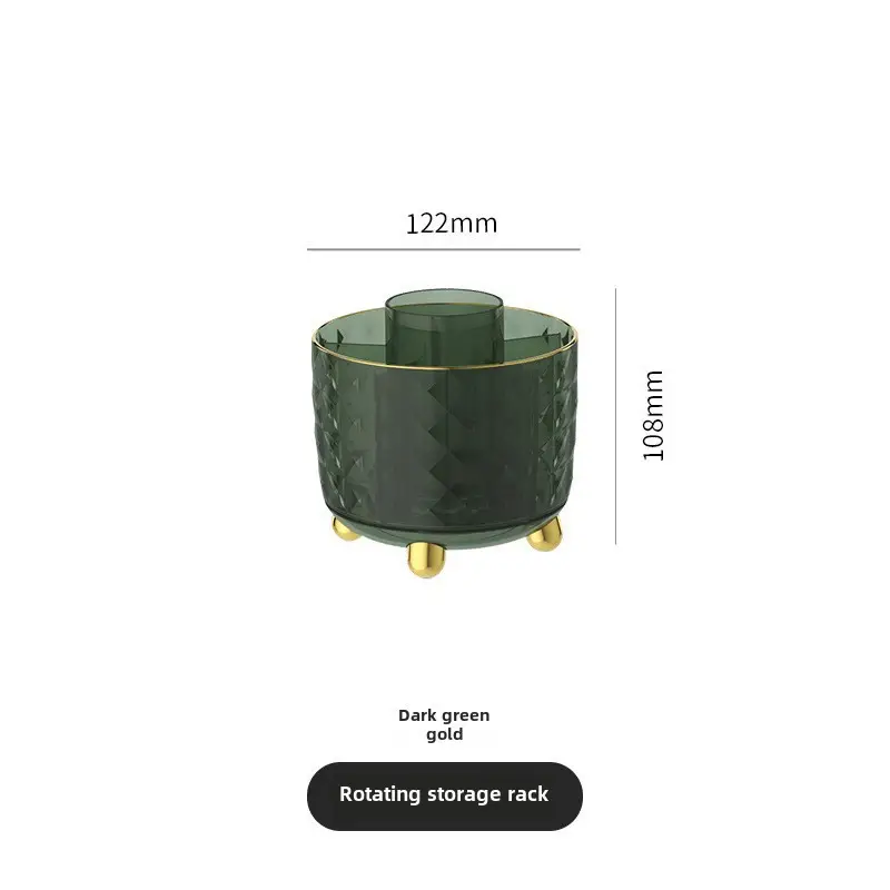 Green Rotating Pen Holder with Gold Base - Image 4