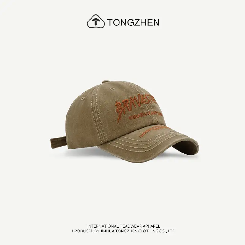 TongZhen Brand Letter Embroidered Washable Cap for Women Men — feature 9