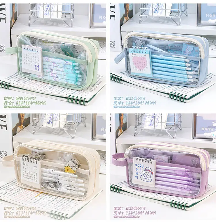 Three Layer Transparent Pencil Bag for Girls Junior High School — feature 6