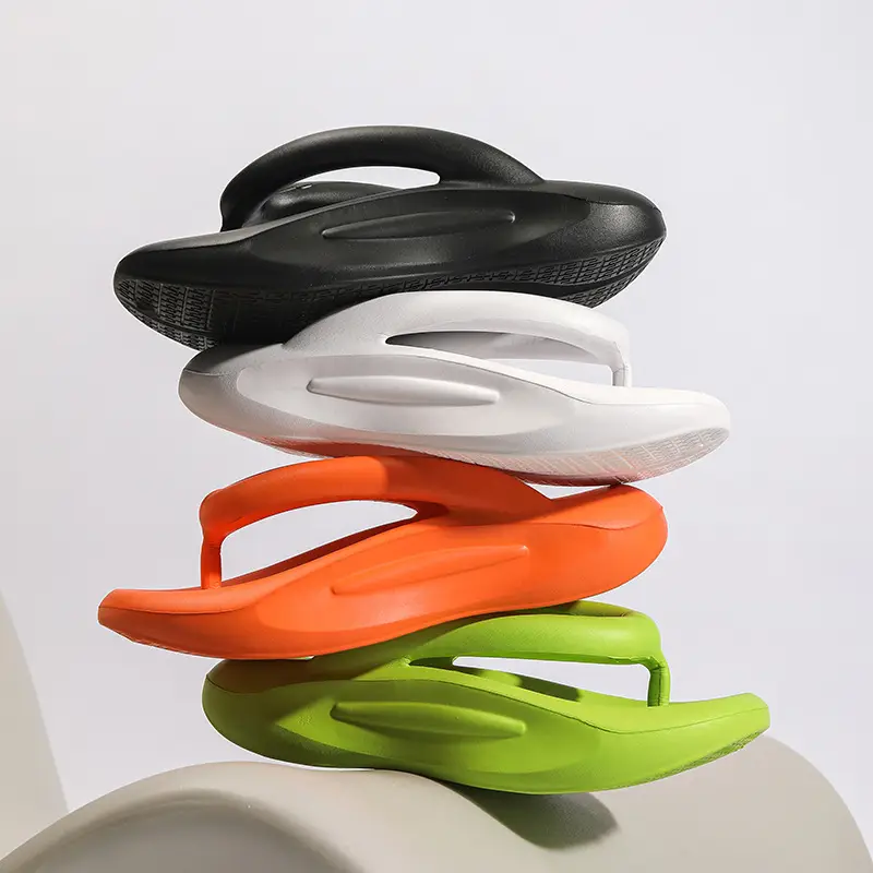 Men's Black Rubber Flip Flops High-End Wear