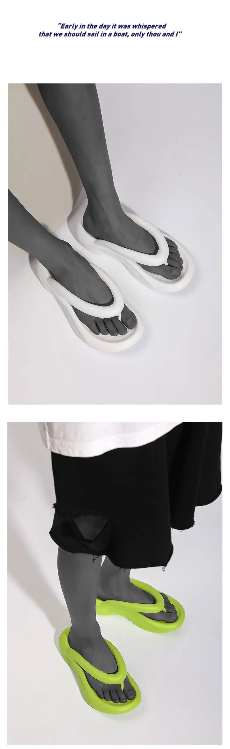 Men's Black Rubber Flip Flops High-End Wear — feature 13