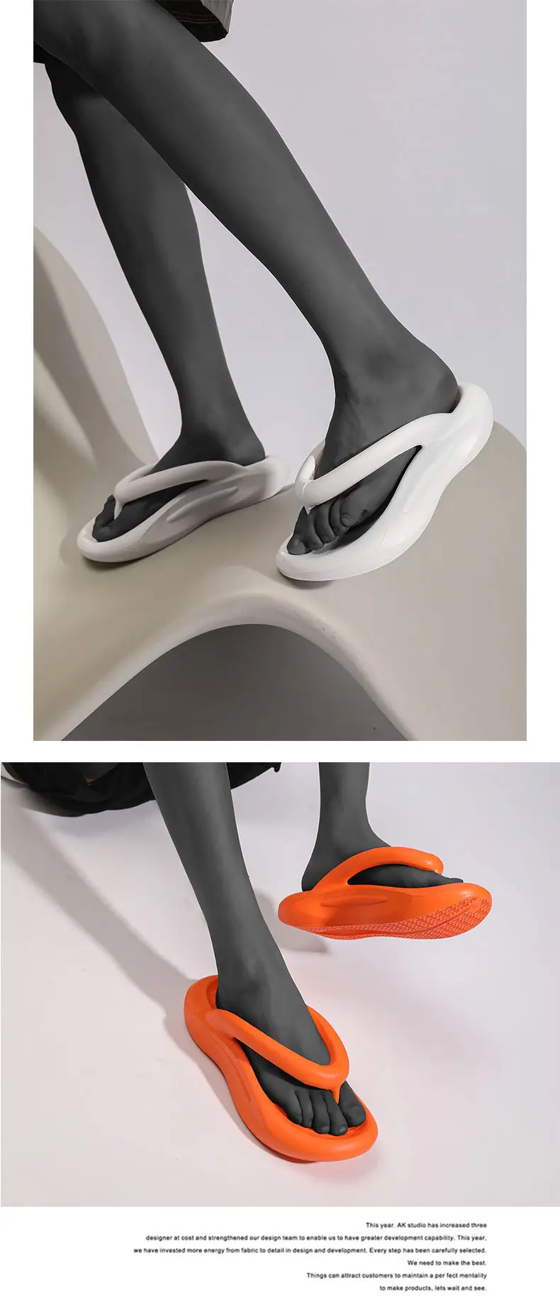 Men's Black Rubber Flip Flops High-End Wear — feature 7
