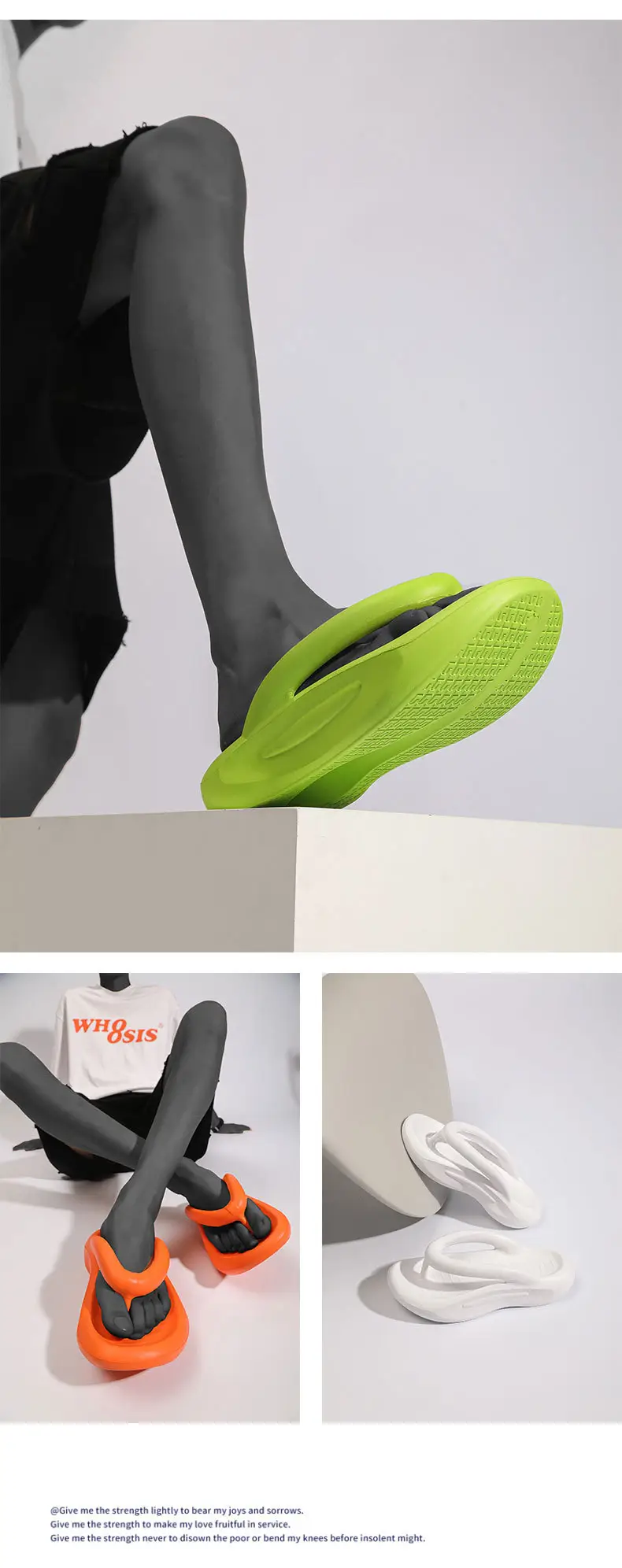 Men's Black Rubber Flip Flops High-End Wear — feature 8