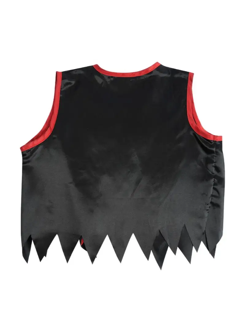 Sleeveless Pirate Vest Black Red Captain Jack Sparrow