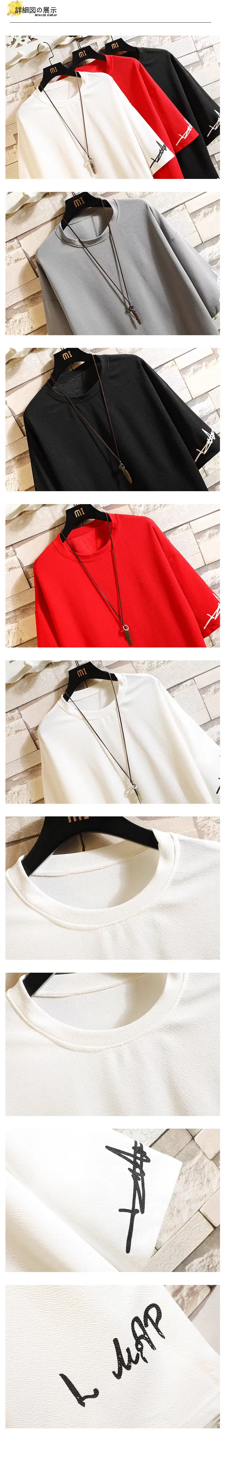 Men Red Round Neck T-Shirt Casual Wear — feature 7