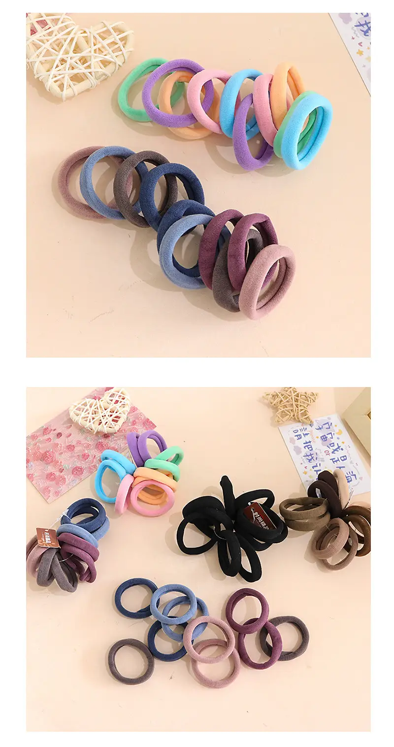 Korean Style Hair Rope 10 Colors Seamless Towel Ring — feature 7