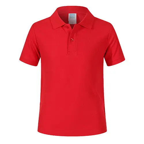 Men Red Cotton Polo Shirt 220g Short Sleeve