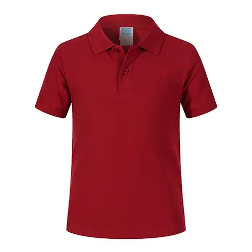 Men Red Cotton Polo Shirt 220g Short Sleeve