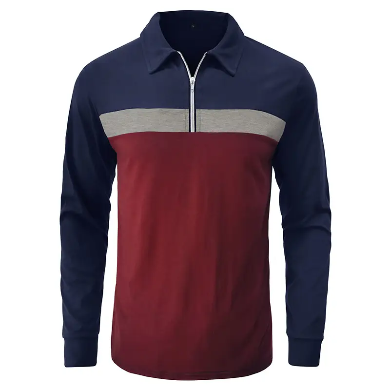 Polo Shirt Men Navy Red Long Sleeve 2023 — feature 17