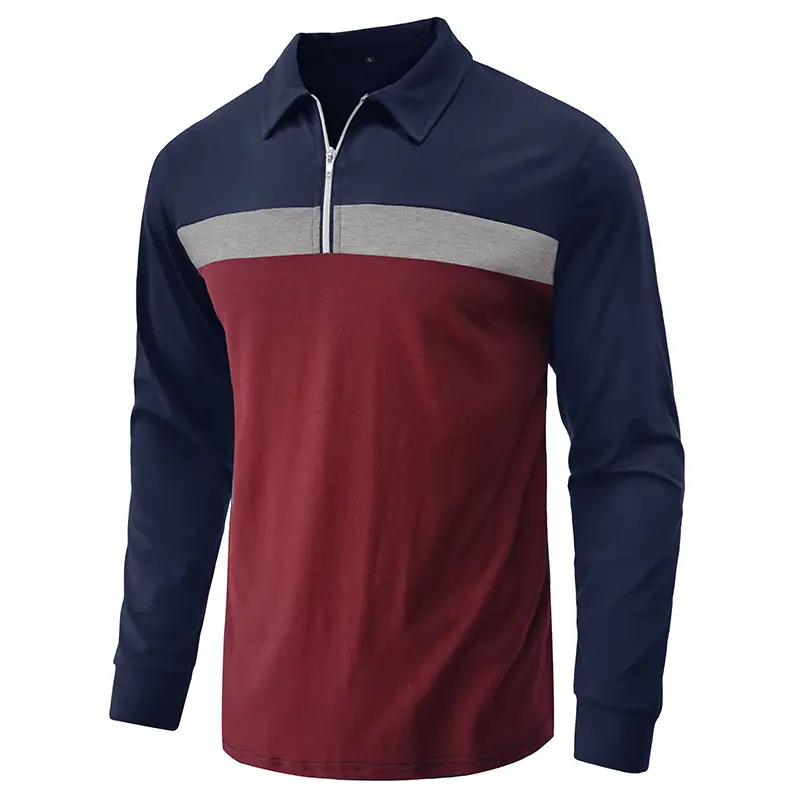 Polo Shirt Men Navy Red Long Sleeve 2023 — feature 18