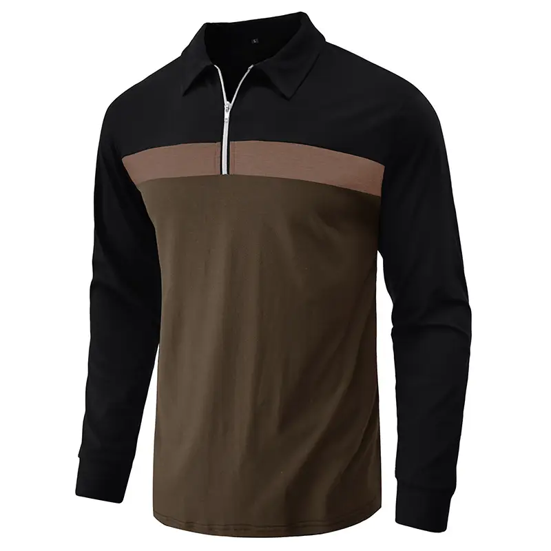 Polo Shirt Men Navy Red Long Sleeve 2023 — feature 21
