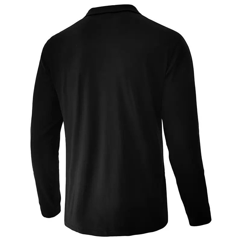Polo Shirt Men Navy Red Long Sleeve 2023 — feature 5