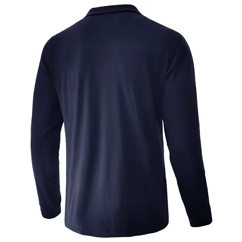 Polo Shirt Men Navy Red Long Sleeve 2023 — feature 9