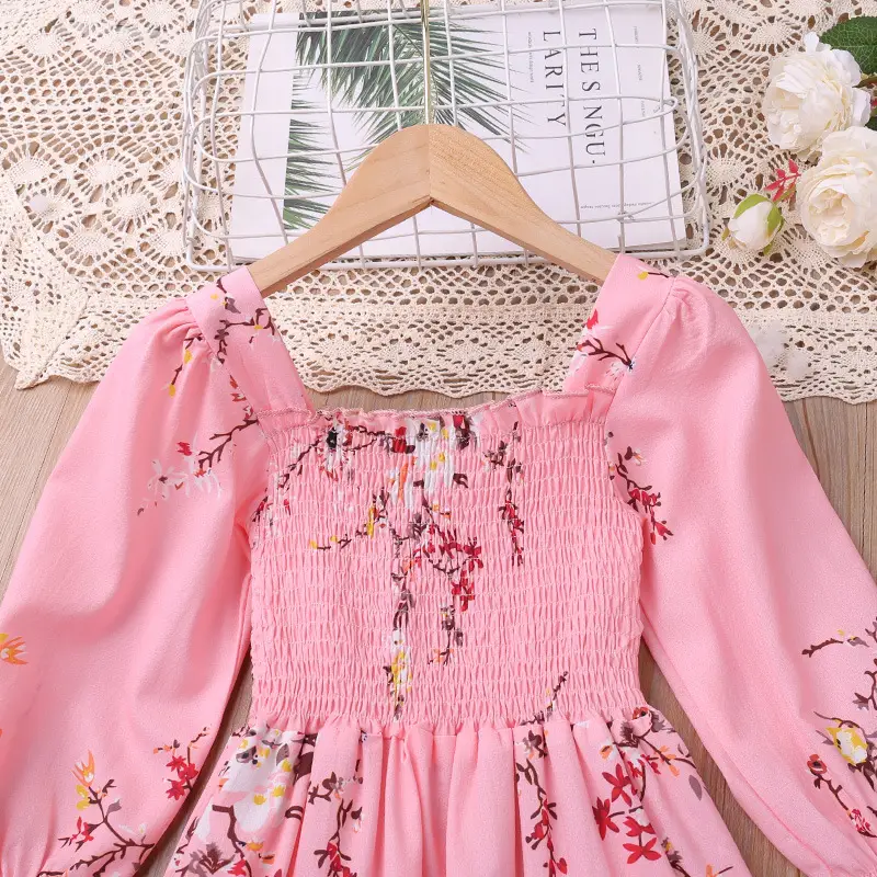 Green Floral Princess Skirt for Girls Autumn Wear — feature 11