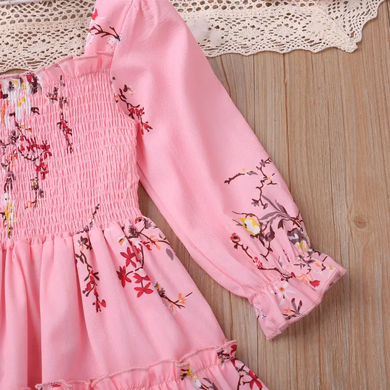 Green Floral Princess Skirt for Girls Autumn Wear — feature 12