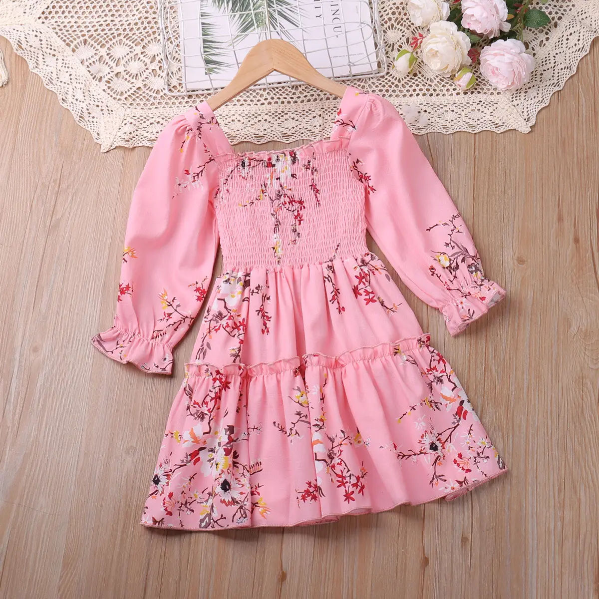 Green Floral Princess Skirt for Girls Autumn Wear — feature 15