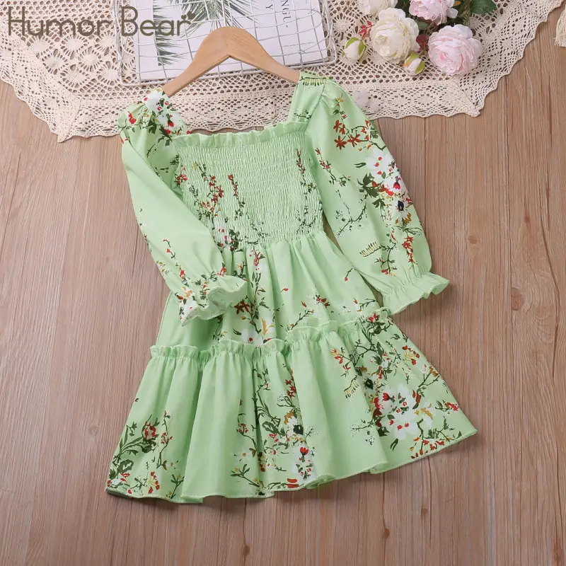 Green Floral Princess Skirt for Girls Autumn Wear — feature 17