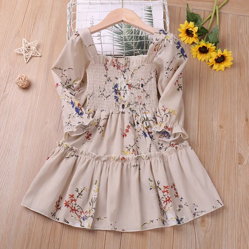 Green Floral Princess Skirt for Girls Autumn Wear — feature 3