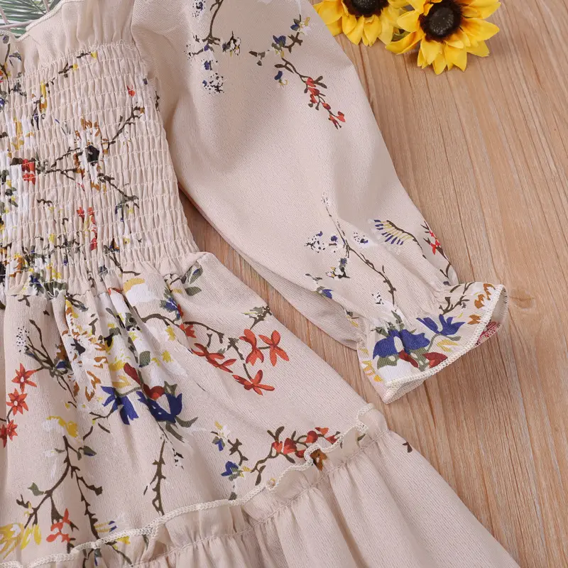 Green Floral Princess Skirt for Girls Autumn Wear — feature 7