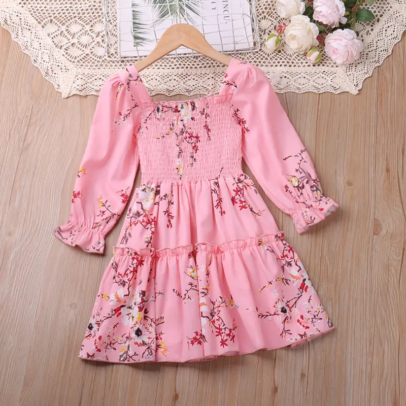 Green Floral Princess Skirt for Girls Autumn Wear — feature 9