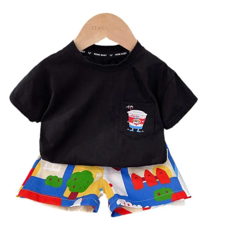 Boys Summer T-Shirt with Colorful Graffiti Shorts 2026 - Image 5