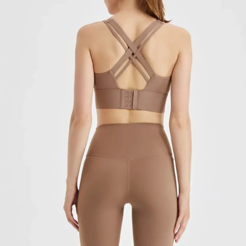 High-Elastic Cross-Back Sports Bra for Women - Image 2